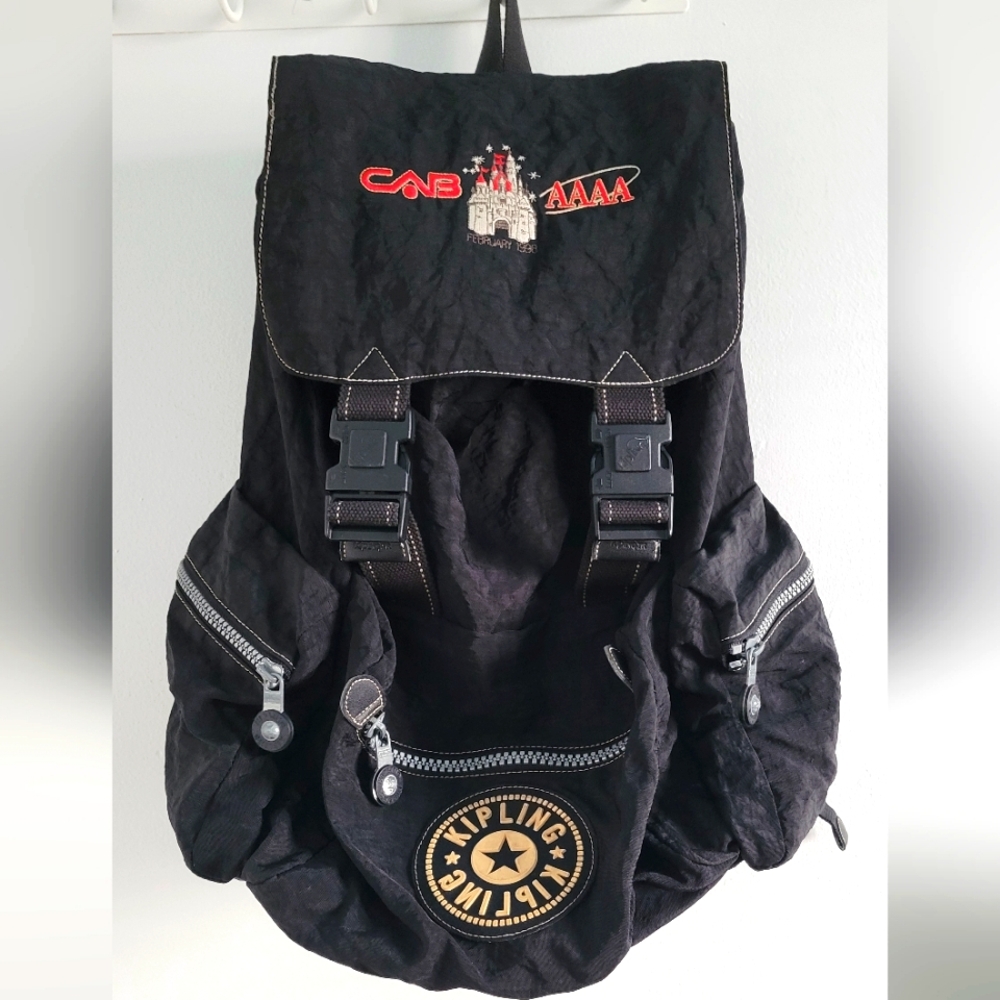Vintage 1998 Kipling Disney Backpack - Black & Cream